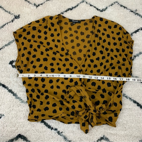 Madewell cheetah print short sleeve wrap blouse - Picture 4 of 6